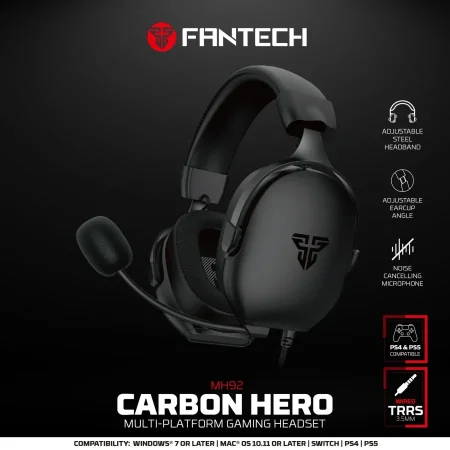 אוזניות גיימינג  FANTECH HERO MH92 CARBON