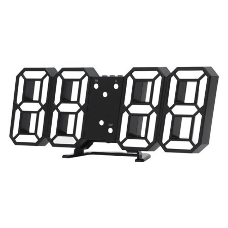 שעון קיר תלת-ממדי לד שחור