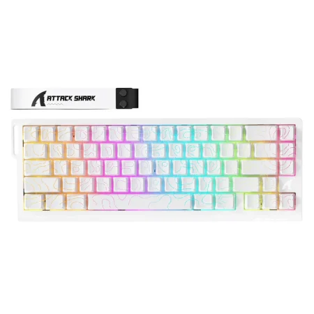 מקלדת אלחוטית מגנטית ATTACK SHARK X68PRO HE  לבן