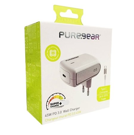 מטען קיר Pure-gear 45W + מטען לרכב Pure Gear 53W PD3.0 type C באנדל