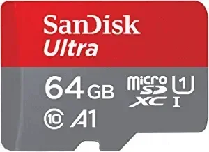 כרטיס זיכרון SanDisk Ultra UHS I 64GB MicroSD Card 140MB/s